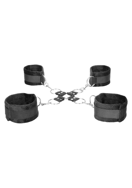 Ouch Black and White - Velcro Hogtie With Hand and Ankle Cuffs