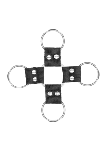 Ouch Black and White - Velcro Hogtie With Hand and Ankle Cuffs
