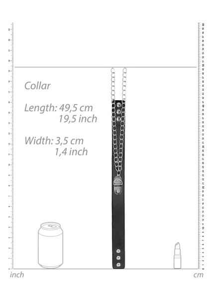 OUCH Black and White - Bonded Leather Collar With Wrist Cuffs