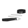 Ouch Black and White - Velcro Collar With Leash And Hand Cuffs - With Adjustable Straps