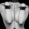 Ouch Black and White - Velcro Collar With Leash And Hand Cuffs - With Adjustable Straps