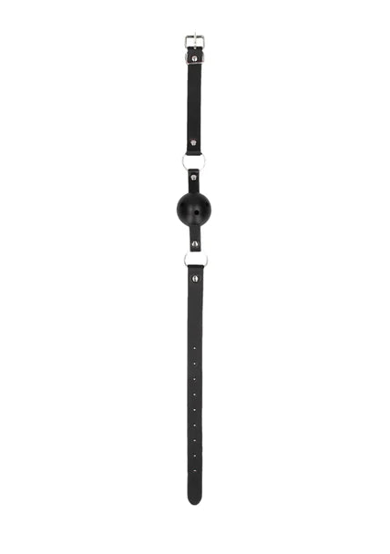 OUCH Black and White - Breathable Ball Gag with Bonded Leather Straps