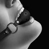 OUCH Black and White - Breathable Ball Gag with Bonded Leather Straps