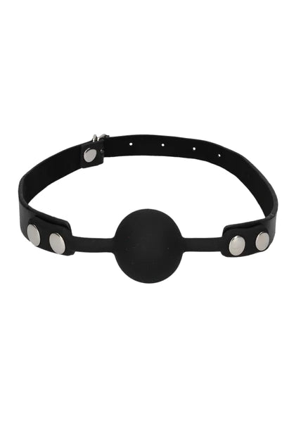 Ouch Black and White - Silicone Ball Gag - with Adjustable Bonded Leather Straps