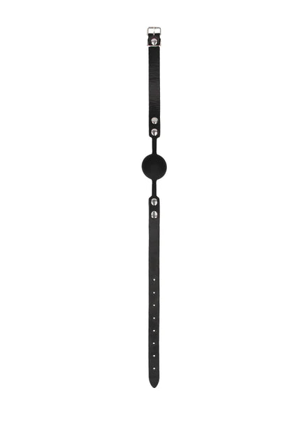 Ouch Black and White - Silicone Ball Gag - with Adjustable Bonded Leather Straps