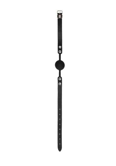 Ouch Black and White - Silicone Ball Gag - with Adjustable Bonded Leather Straps