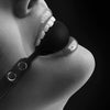 Ouch Black and White - Silicone Ball Gag - with Adjustable Bonded Leather Straps