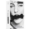 Ouch Black and White - Silicone Bone Gag - With Adjustable Bonded Leather Straps