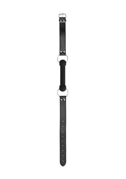 Ouch Black and White - Silicone Bit Gag - With Adjustable Bonded Leather Straps
