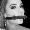 Ouch Black and White - Silicone Bit Gag - With Adjustable Bonded Leather Straps
