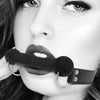 Ouch Black and White - Silicone Bit Gag - With Adjustable Bonded Leather Straps