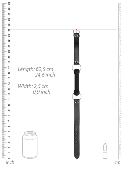 Ouch Black and White - Silicone Bit Gag - With Adjustable Bonded Leather Straps