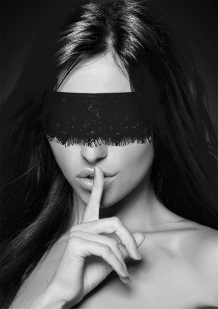 Ouch Black and White - Lace Mask - With Elastic Straps