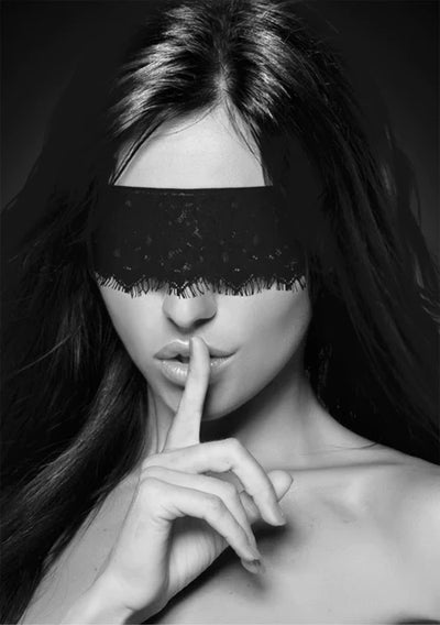 Ouch Black and White - Lace Mask - With Elastic Straps