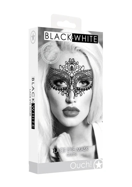 Ouch Black and White - Lace Eye-Mask - Queen