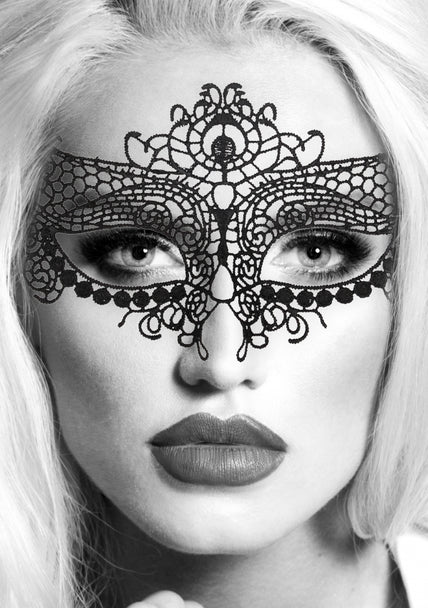 Ouch Black and White - Lace Eye-Mask - Queen