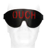 OUCH Black and White - Bonded Leather Eye-Mask "Ouch" - With Elastic Straps