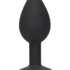 Ouch Black and White - Silicone Butt Plug with Removable Jewel