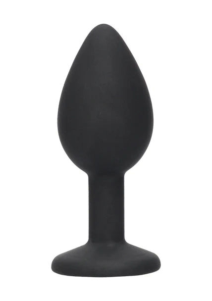 Ouch Black and White - Silicone Butt Plug with Removable Jewel