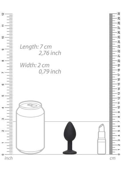 Ouch Black and White - Silicone Butt Plug with Removable Jewel