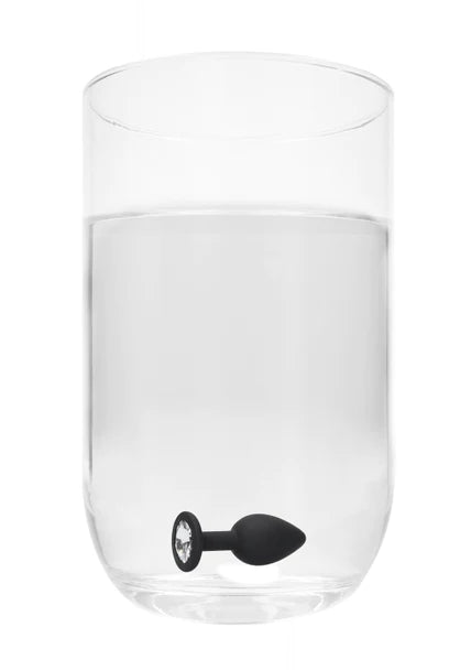 Ouch Black and White - Silicone Butt Plug with Removable Jewel