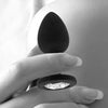 Ouch Black and White - Silicone Butt Plug with Removable Jewel