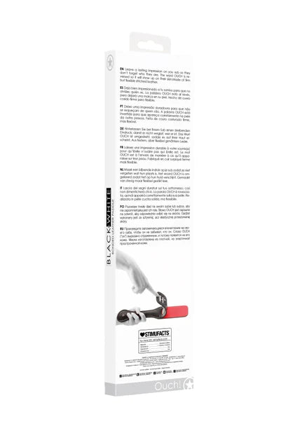 OUCH Black and White - Bonded Leather Paddle "Ouch"