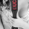 OUCH Black and White - Bonded Leather Paddle "Ouch"