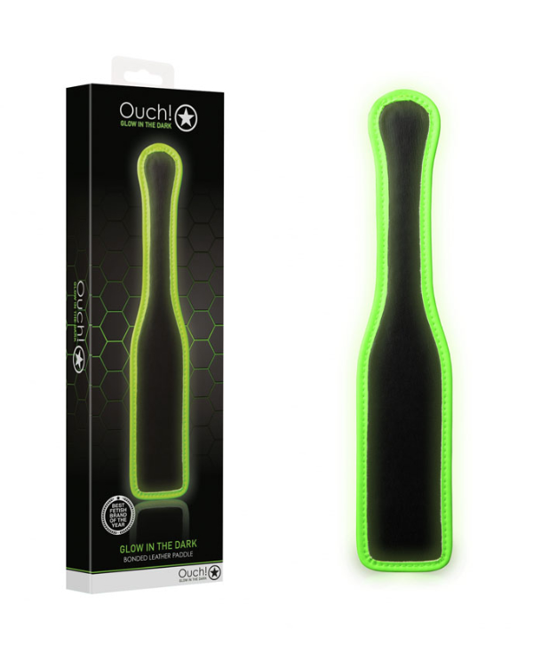 OUCH Glow in the Dark - Bonded Leather Paddle