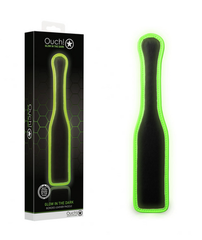 OUCH Glow in the Dark - Bonded Leather Paddle