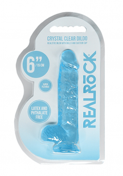 Real rock 6" / 15 cm Realistic Dildo with Balls