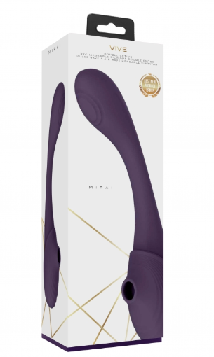 Vive Mirai-Double Ended Pulse Wave & Air Wave Bendable Vibrator Purple