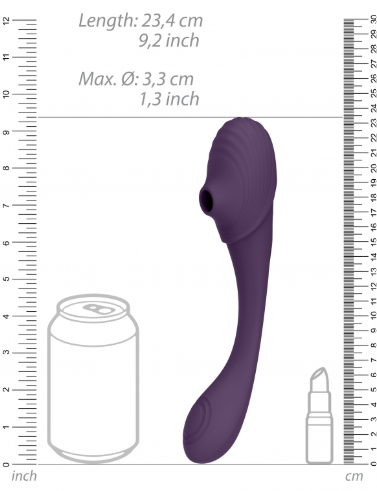 Vive Mirai-Double Ended Pulse Wave & Air Wave Bendable Vibrator Purple