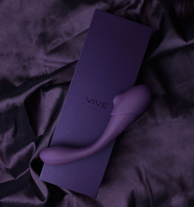 Vive Mirai-Double Ended Pulse Wave & Air Wave Bendable Vibrator Purple