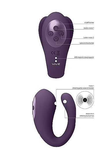 Vive Yoko-Triple Action Vibrator Purple